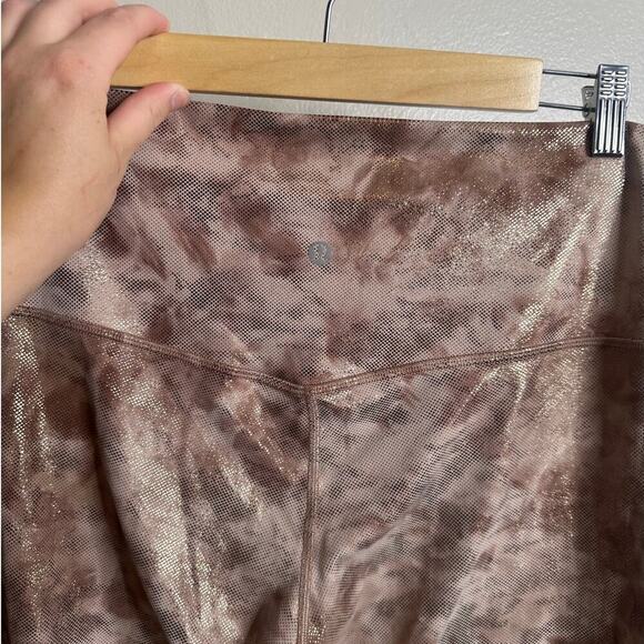 Lululemon Align High Rise Pant 25” Gold Wash Multi Foil Leggings Size 12 - Picture 4 of 5